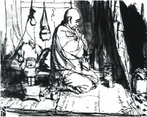 「巷談本牧亭」の挿絵(田代光画)