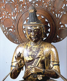 弘誓院の本尊・木造聖観世音菩薩坐像の写真