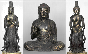 佛法寺の木造阿弥陀如来坐像及両脇侍立像の写真