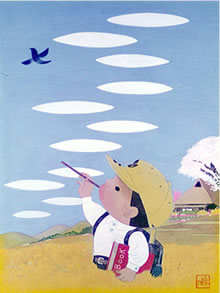 「春が来た」(筆者画)の絵